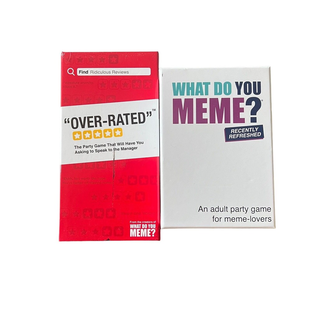 What Do‎ You Meme? & Over Rated Adult Party Card Game Complete Lot Of 2 Games